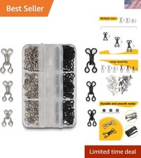 72 Pairs Hook and Eye Sewing Kit Black and Silver Bra Hooks Replacement in ...