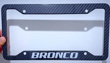 Bronco Metal Carbon Fiber Look License Plate Frame 