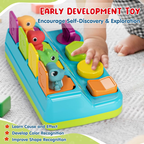 Lehoo Castle Dinosaur Pop up Toy, Baby Toys for 1 Year Olds Girls Multicolor - Picture 3 of 6