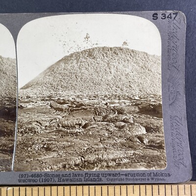 Mana Loa 1899 Mauna Loa Volcano Eruption Stereoview Moku'aweoweo Hawaii