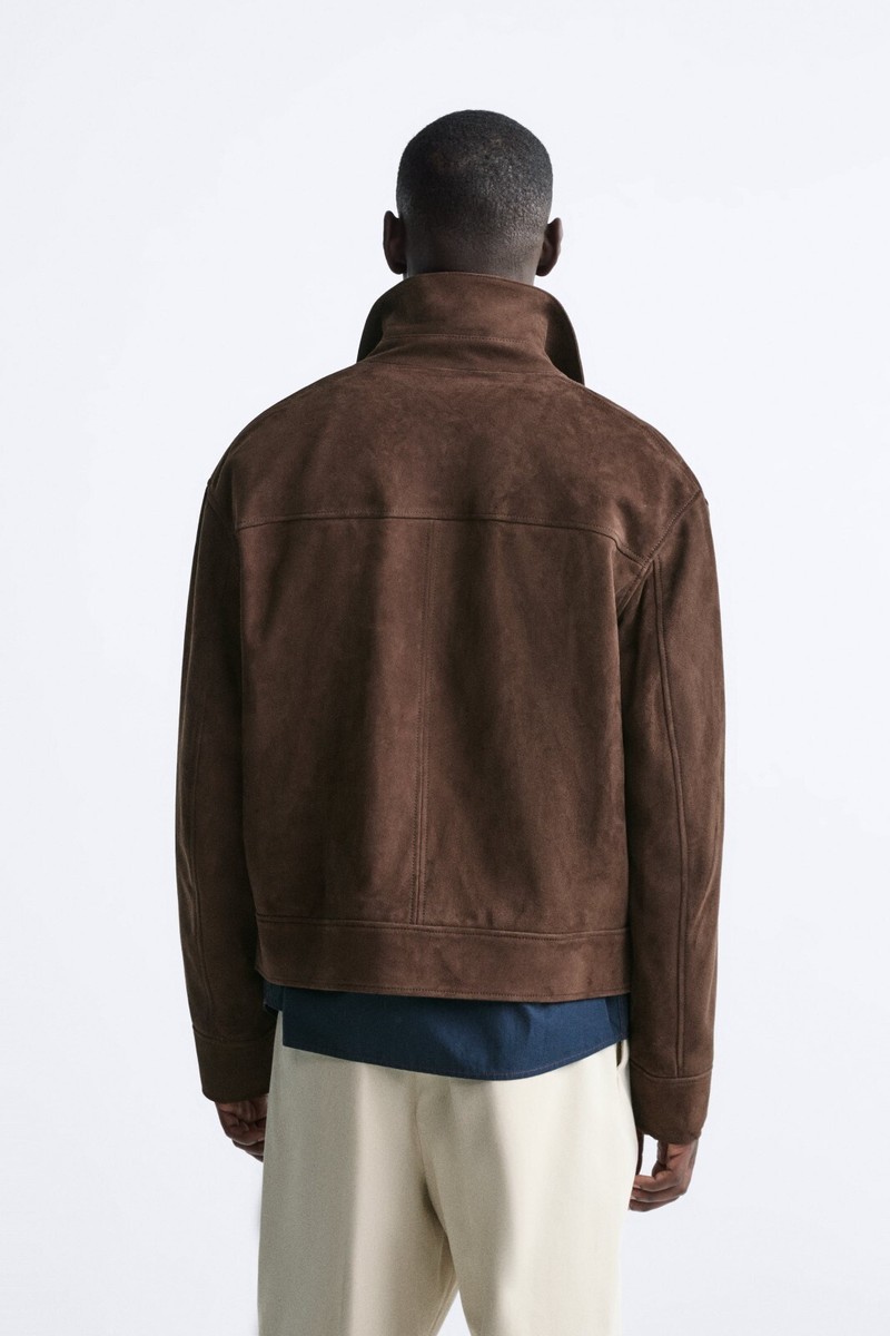 New Zara Suede Goat Leather Jacket S M L Brown 5129/501 New Zara Suede Goat Leather Jacket S M L Brown 5129/501