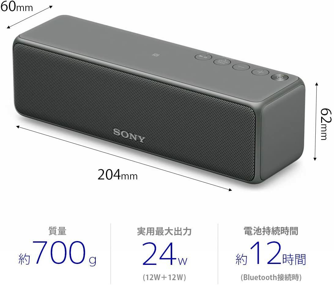SONY Wireless Portable Speaker SRS-HG10 B Bluetooth Wi-Fi Hi-Res Grayish  Black
