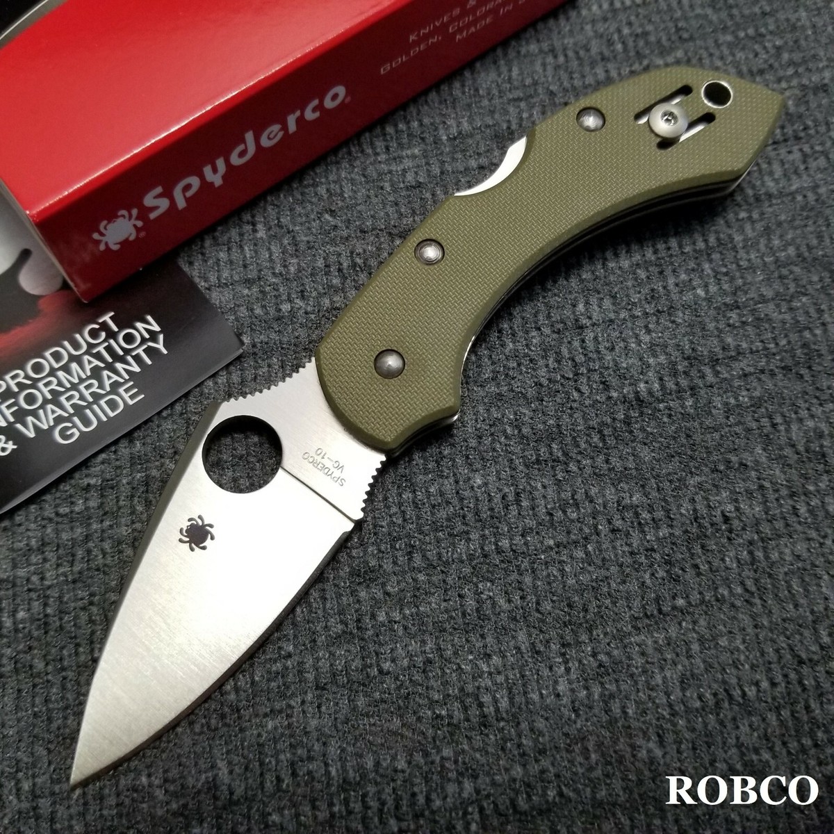 Spyderco Dragonfly Folding Knife Foliage Green G10 Handles VG10 