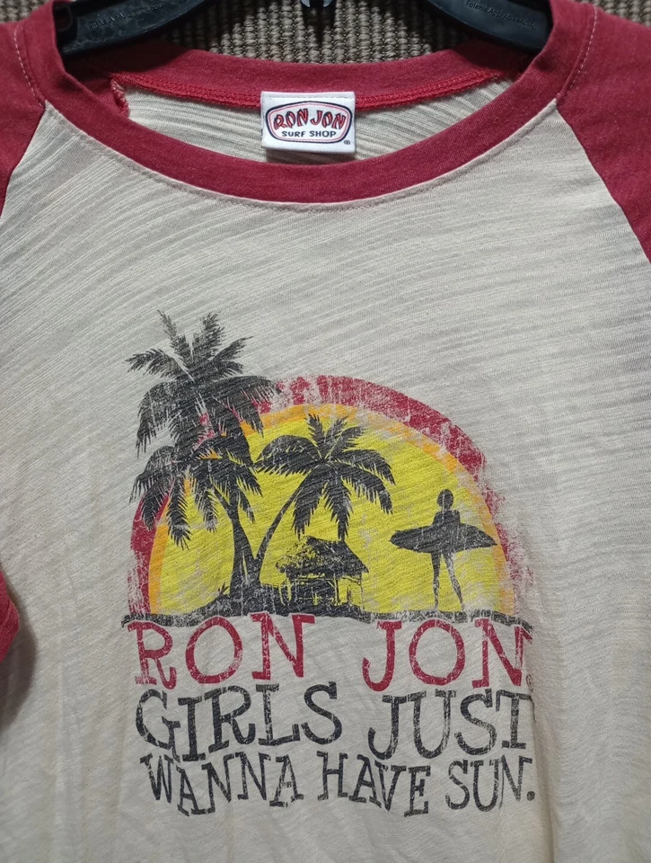 RON JON SURF SHOP Size M Long Sleeve T-shirt Girls Just Want To Have Sun - Image 4 of 4