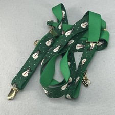 Novelty Snowman Snowflake Print Suspenders Fun Eclectic Holidays Quirky Festive