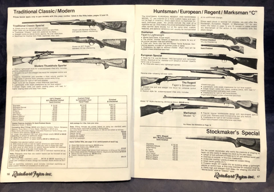 Reinhart Fajen inc. 1983 Mini Catalog gunstock catalog - Image 4 of 4