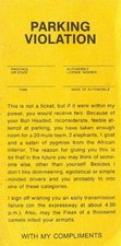 fake "Parking Violation" ticket rude parkers taking extra space FREE US SHIPING