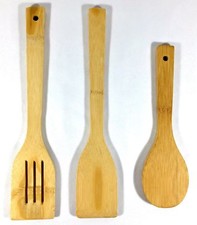 3 Piece Set of Bamboo Kitchen Cooking Utensils tools Spoon Spatula Wooden AF-311