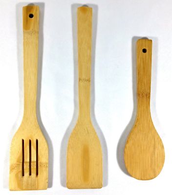 3 Piece Set of Bamboo Kitchen Cooking Utensils tools Spoon Spatula Wooden AF-311