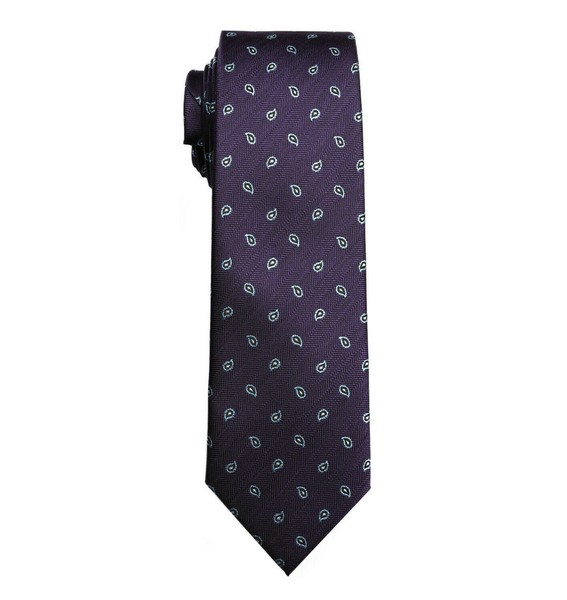 Corbata morada de paisley/cachemire azules moderno