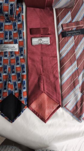 Harry Rosen/Hawes & Curtis, Domenico (3er Pack) Vintage Krawatten rot/blau 100% Seide