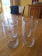 Lot of 4 English Breakfast Corelle Livingware Glasses Iced Tea READ