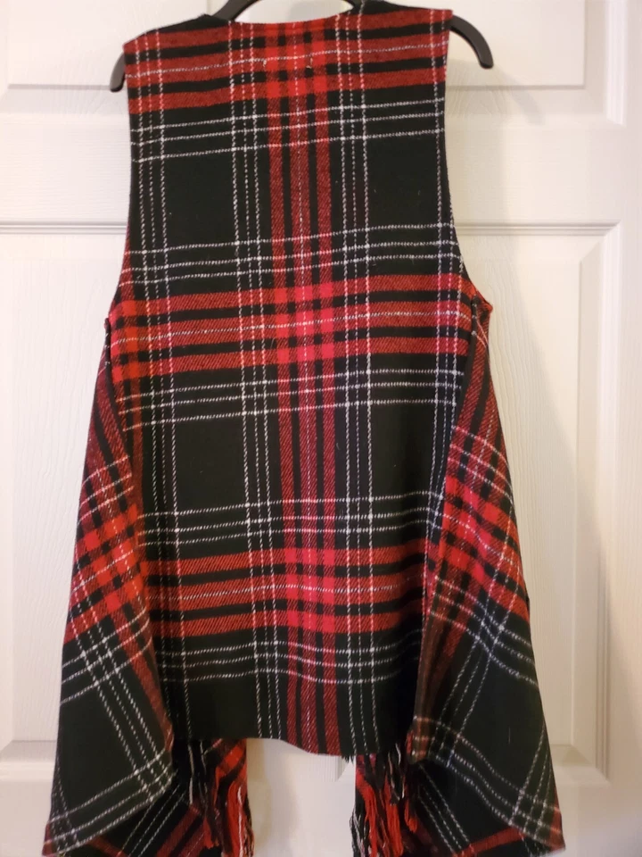 Cárdigan sin mangas de tartán a cuadros Democracy para mujer talla M Foto 3 de 4