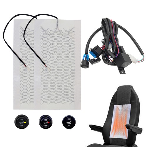 12V Universal Carbon Fiber Car Heated Seat Heater Kit With Built-in Switches - Picture 5 of 14