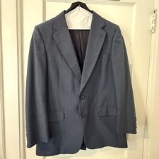 VTG 80s Burberry Burberrys' Navy Blue 2pc Suit 2 Btn Union USA
