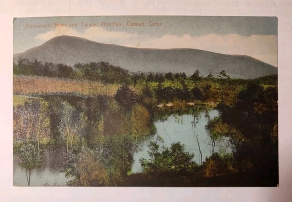 Postal de colección Canaan, CT Housatonic River Canaan Mountain View Connecticut DB antigua