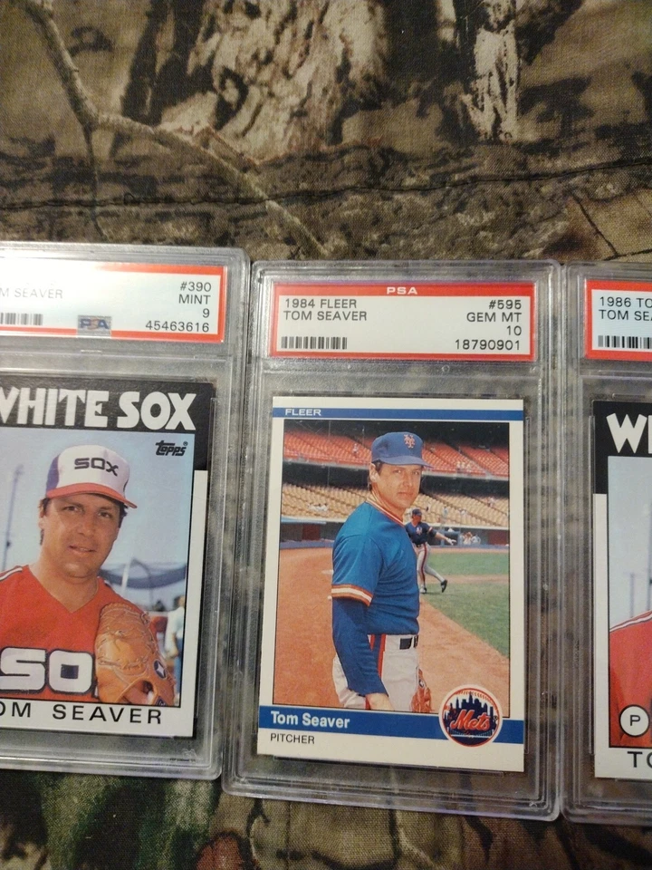 TOM SEAVER PSA 10 Gem Mint 1984 Fleer & (2) 1986 Topps PSA 9 All PSA Graded - Image 3 of 4