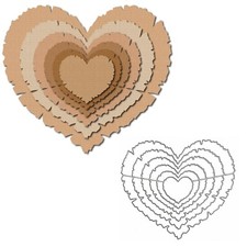 6pcs/Set Hearts Frame Metal Die Cuts, Valentine Heart Background Wedding Cutt...