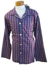 NWT Polo Ralph Lauren Mens L/S Cotton Flannel Pajama Shirt XL Blue/Red MSRP 44
