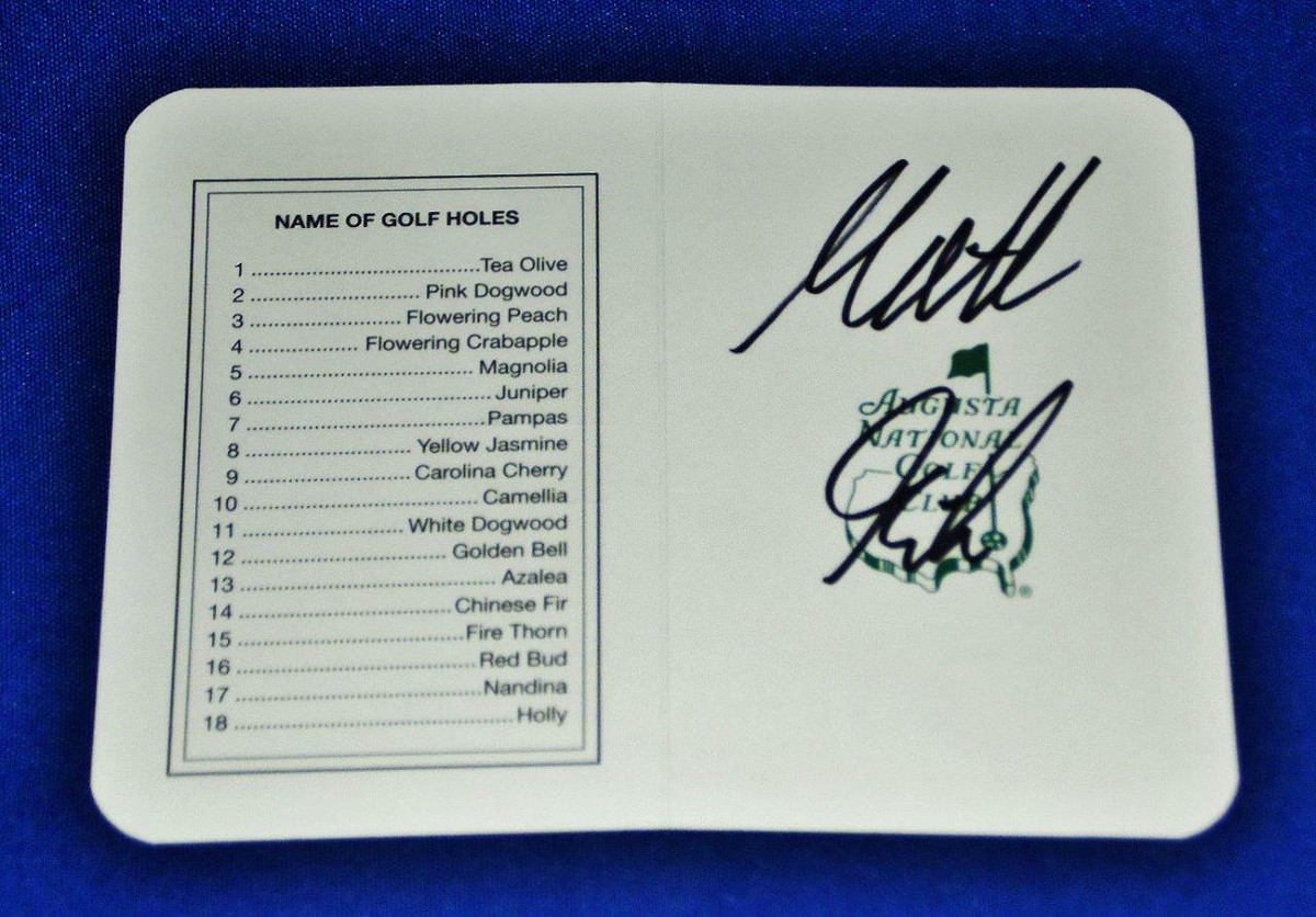 MATTHEW FITZPATRICK SIGNED AUGUSTA NATIONAL MASTERS SCORECARD SAME