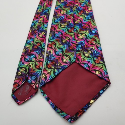 Cravates homme vintage années 80 cravate art multicolore audacieuse lot de 2 - Photo 7/12