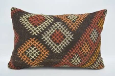 Turkish Kilim Pillow, Pillow for Couch, 16"x24" Red Cushion Case, Pillow Case