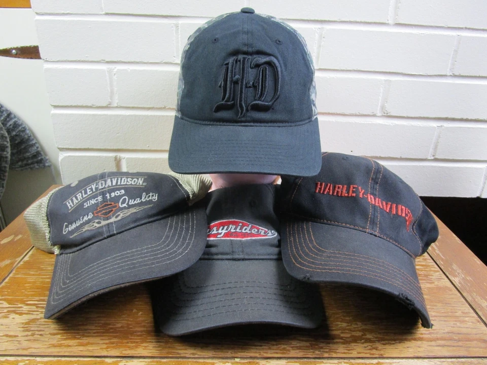 HARLEY DAVIDSON Motocicletas Sombrero Lote de (4) Easyriders Camuflaje Snapback Motociclista Foto 3 de 4