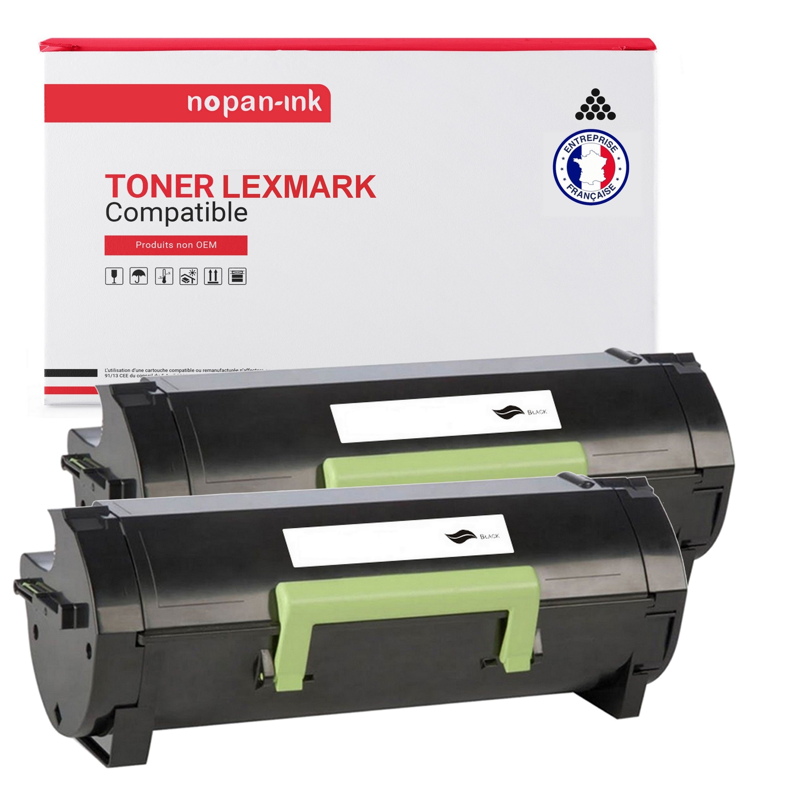 Toner LEXMARK X340H11G noir compatible x2 contre les impressions pâles NOPAN-INK