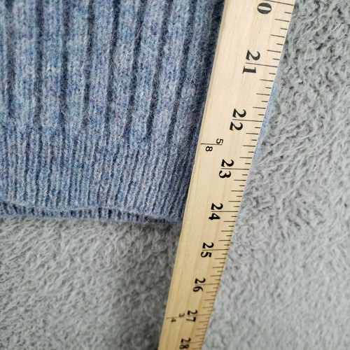 Uniqlo Cardigan Sweater Womens XS Light Blue Marled Wool Knit Button Close Long - Picture 10 of 19