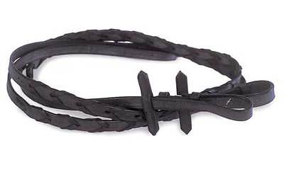 Windsor Equestrian Plaited Reins Leather Black or Brown FREE DELIVERY