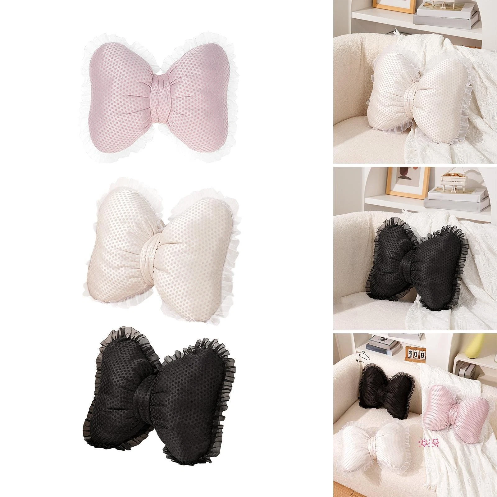 Bowknot Shaped Pillow Decoration Funny Adorable Photo Props Decorative Cushion