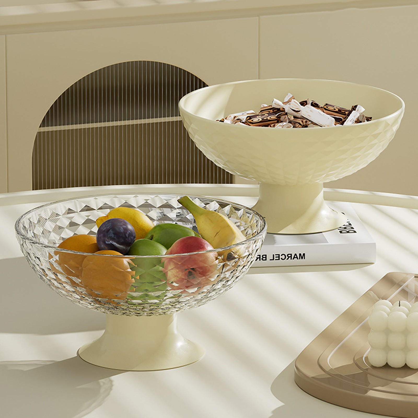 Fruit Tray Plate Holder Plastic Footed Snacks Vegetables Fruits Basket Bowl For