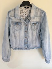 F&F Light Blue Cropped Denim Jacket – Size 14