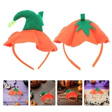 2 Pcs Pumpkin-shaped Hairband Halloween Costume Accessories Autumn Headband