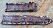 Jaeger LeCoultre OEM Dark Brown Alligator Watch Strap 22mm x 20mm, Curved Ends