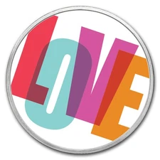 1 oz Silver Colorized Round - APMEX (Colorful Love)