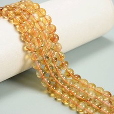 Grade A Natural Citrine Smooth Round Beads 6.5-6.8mm 8-8.5mm 10mm 12mm 15.5''Str