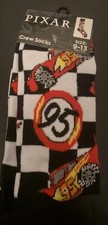 PiXAR Lightening McQueen 95 Crew Socks Size 9-13 Unisex Disney