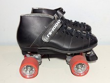 Riedell RS-1000 Roller Skates Black Labeda Fan Jet Wheels Womens Size 7