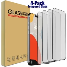 For iPhone 16 Pro Max/Pro/Plus/16/16e Full Cover Tempered Glass Screen Protector
