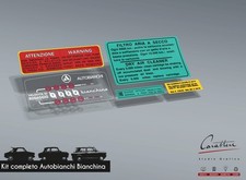 KIT ADESIVI AUTOBIANCHI BIANCHINA 4 POSTI, PANORAMICA e SPIDER - 5 adesivi