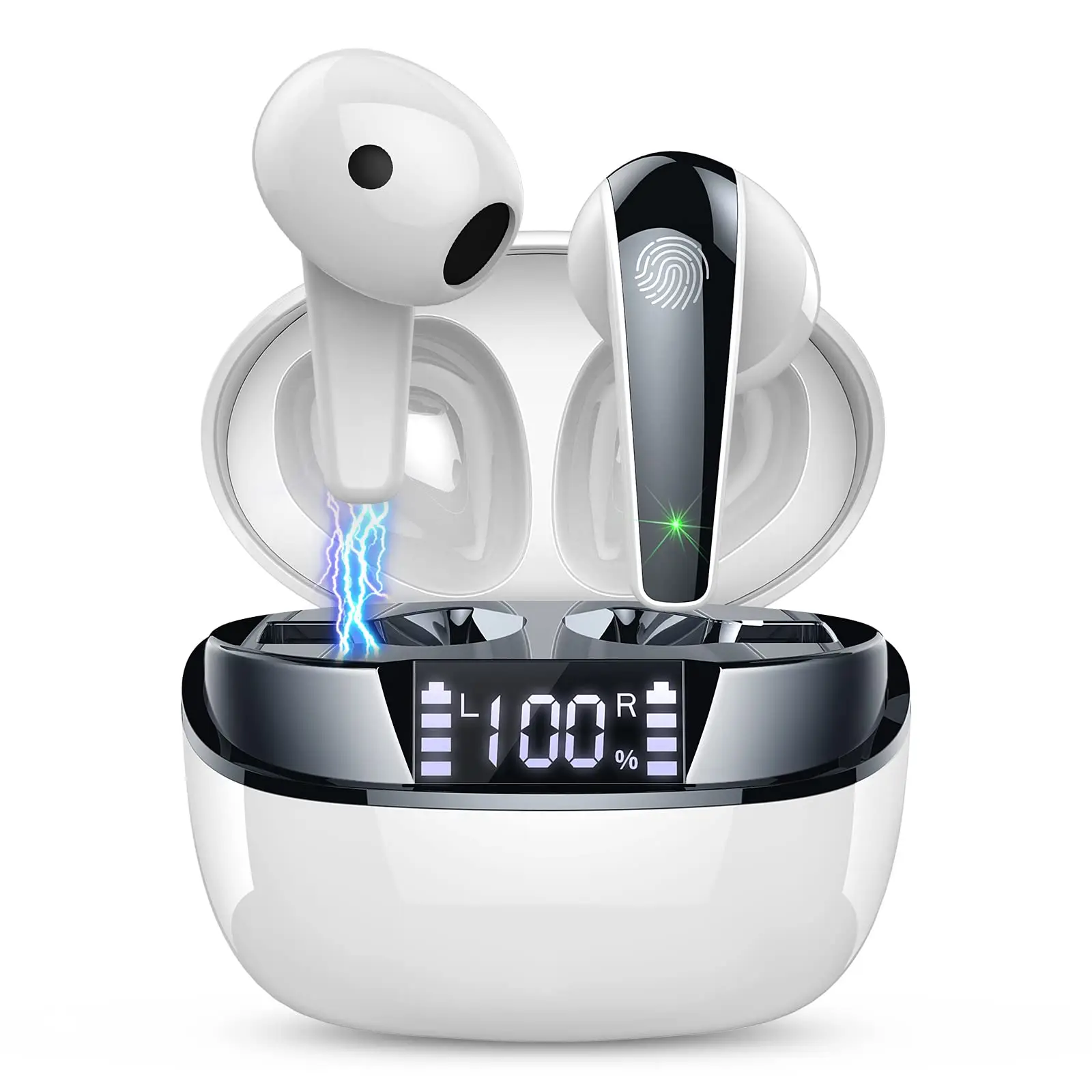 Wireless Earbuds Bluetooth 5.3 with Dual Mic 35H Playtime in Ear Headphones