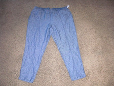 Old Navy Pants Women's 2XLT TALL Chambray Blue Linen Blend Relaxed Taper NEW NWT