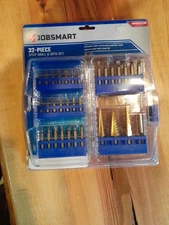 Jobsmart 32- piece Step Drill & Bit Set -  New