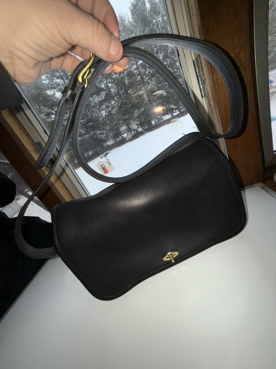 COACH VINTAGE RIDGEFIELD FLAP BLACK SHOULDER BAG 9812 | eBay