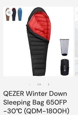 New QEZER Winter Down Sleeping Bag 650FP -30  (QDM-1800H)  Fast Free Ship