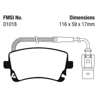 For Audi S4 2004-2009 EBC DP41470R Yellowstuff Rear Brake Pads - Image 2 of 3