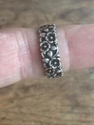 Vintage Sterling Silver Band Floral Design