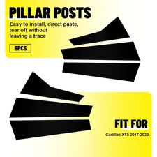 For 2017-2024 Cadillac XT5 6x Chrome Pillar Post Polycarbonate Trim Door Cover