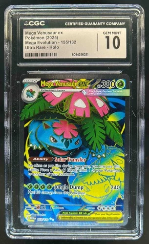 2025 Pokemon Mega Evolution Venusaur ex Ultra Rare #155/132 CGC 10